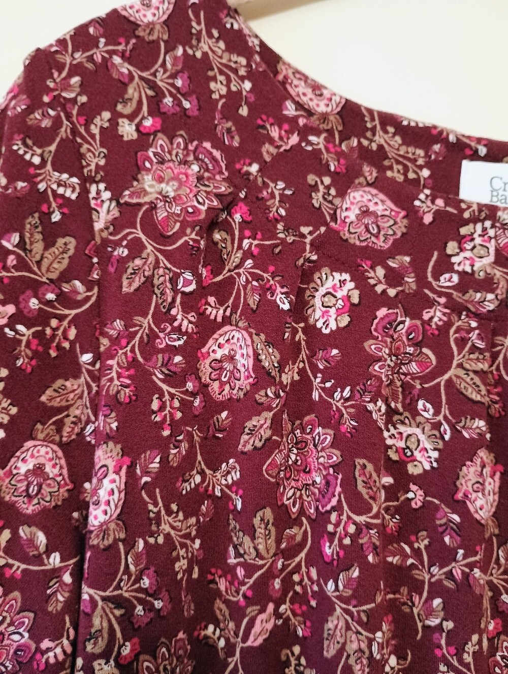 Croft & Barrow Mixed Berry Pleated Neckline 3/4 Sleeve Blouse Size XXL - Picture 6 of 13
